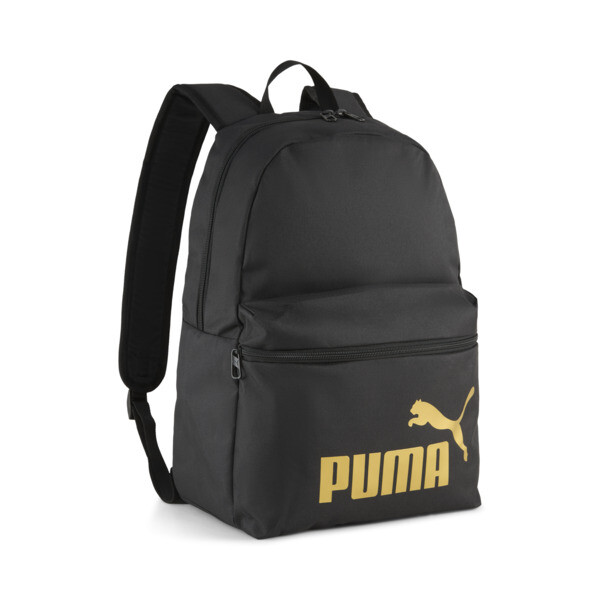Mochila PUMA Phase En Negro/Dorado/No.1 Logo