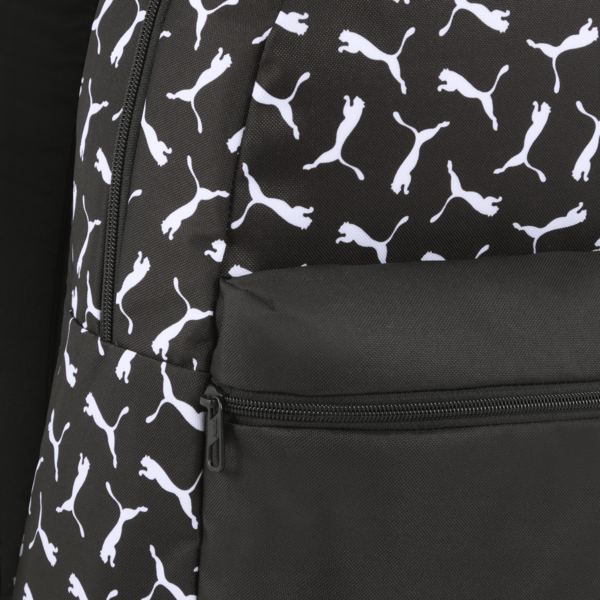 PUMA Phase All-Over Print 22L Backpack, PUMA Black-Puma Logo-AOP, large-ZAF