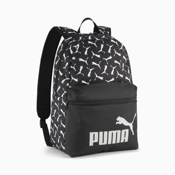 PUMA Phase All-Over Print 22L Backpack, PUMA Black-Puma Logo-AOP, large-ZAF