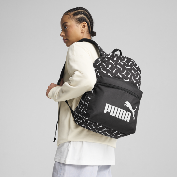 PUMA Phase All-Over Print 22L Backpack, PUMA Black-Puma Logo-AOP, large-ZAF