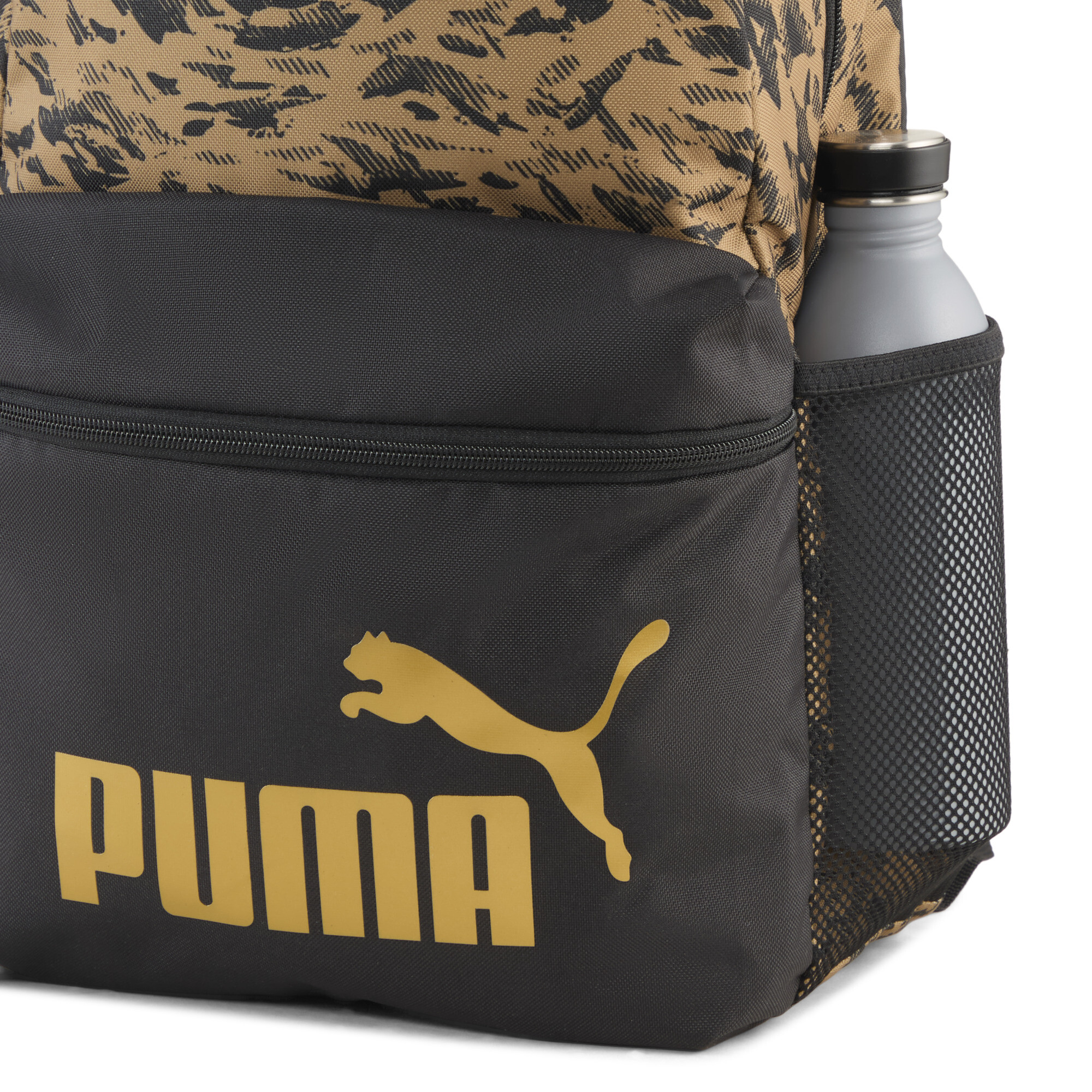PUMA Phase 22 L rugzak met all-over-print, Zwart/Goud thumbnail 2