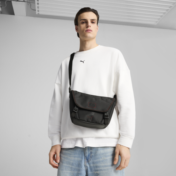 BMW M Motorsport LIFESTYLE 5L Small Messenger Bag, PUMA Black-AOP, large-MEX