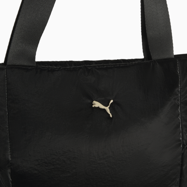 UP Shopper Bag, PUMA Black-metallic gold logo, large-ZAF