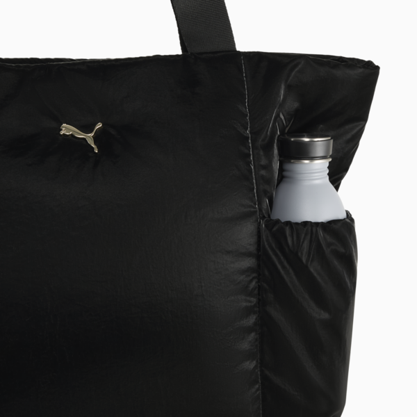 UP Shopper Bag, PUMA Black-metallic gold logo, large-ZAF