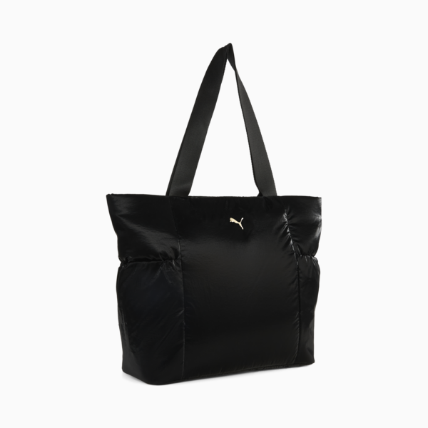 UP Shopper Bag, PUMA Black-metallic gold logo, large-ZAF