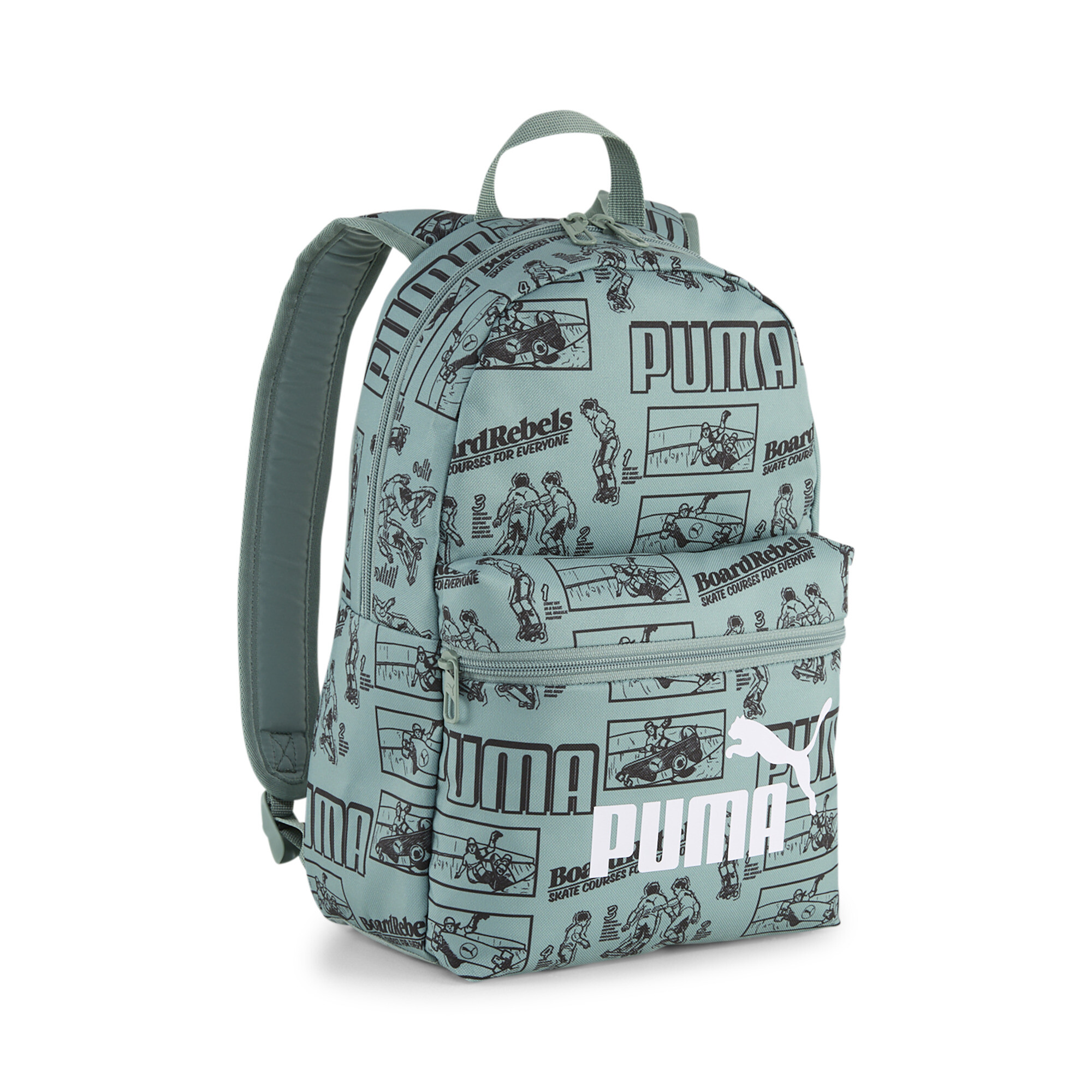 Puma Phase 13 l Kleiner Rucksack Für Für Kinder | Mit Other Pattern | Green Moon/Mid 90Ies