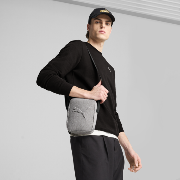 PUMA Buzz Heather Portable Bag, Medium Gray Heather, large-ZAF
