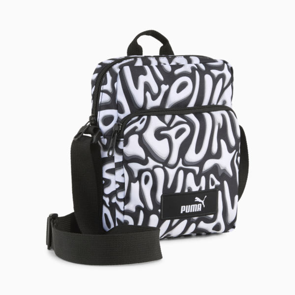 PUMA Academy Portable Bag, PUMA Black-Grafiti AOP, large-ZAF