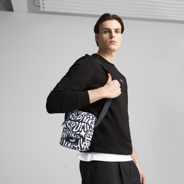 PUMA Academy Portable Bag, PUMA Black-Grafiti AOP, large-ZAF