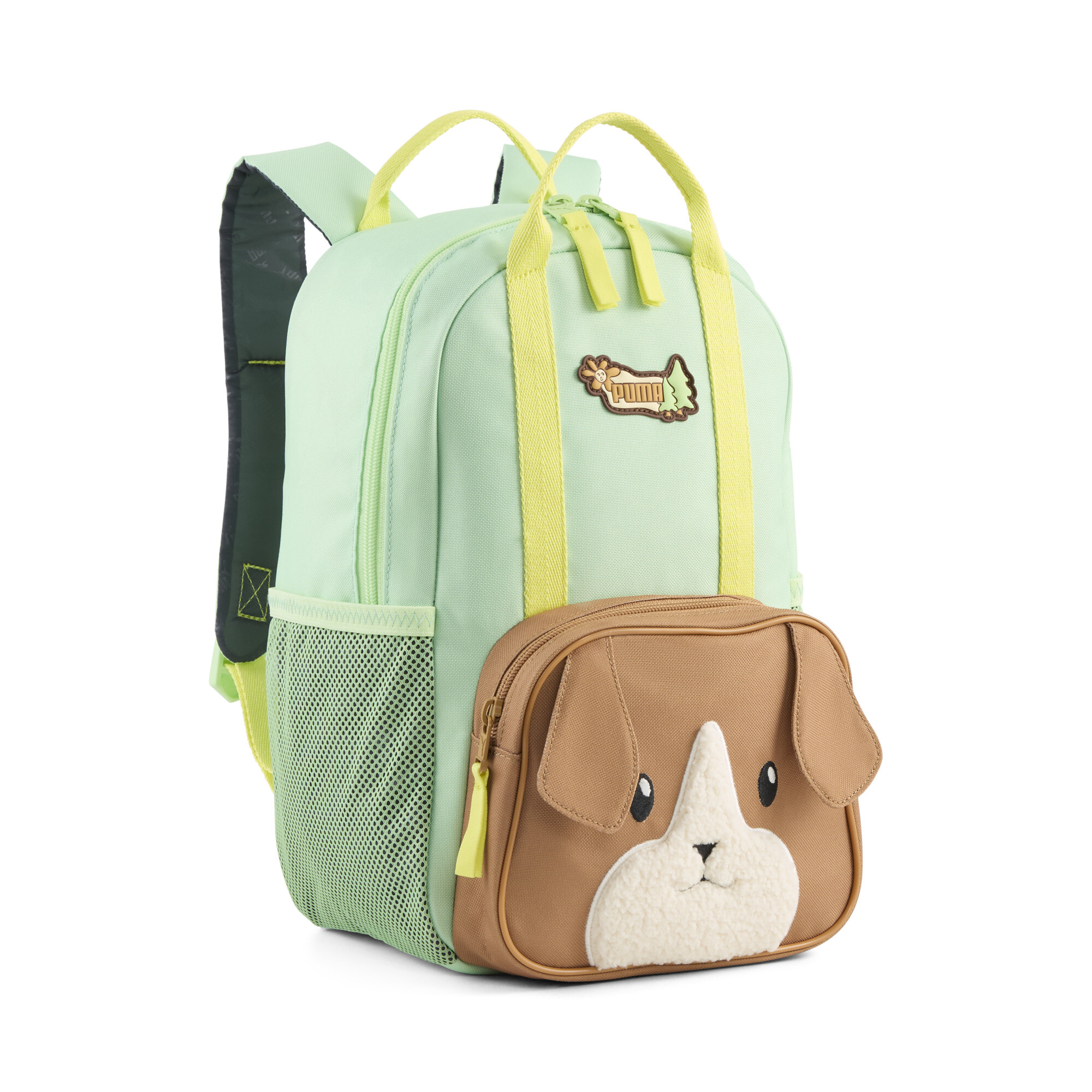 Puma Woodland Rucksack Kinder | Mit Color Blocking | Spring Fern/Caramel Latte/Dog