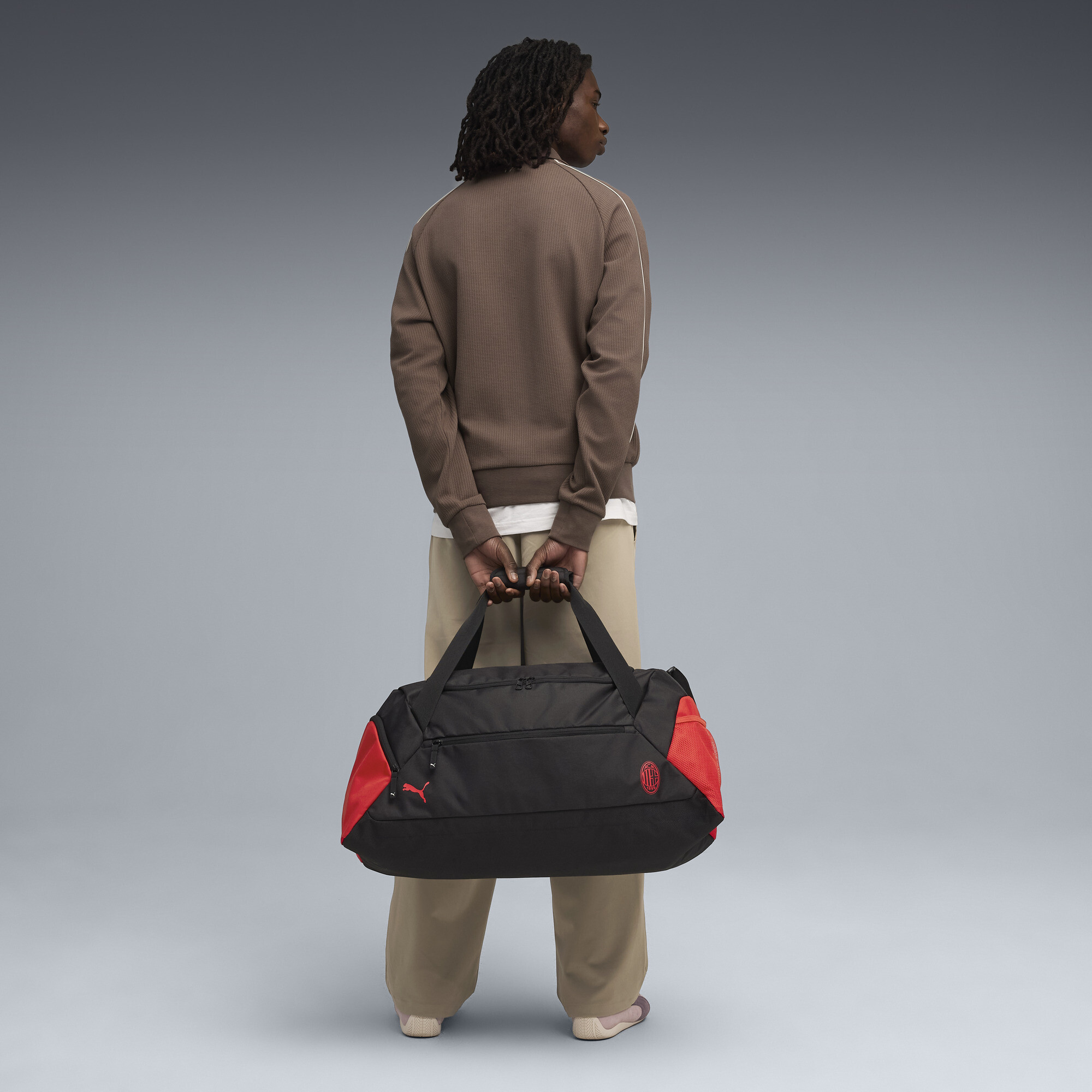 PUMA AC Milan teamtas (55 l), Zwart/Rood thumbnail 5
