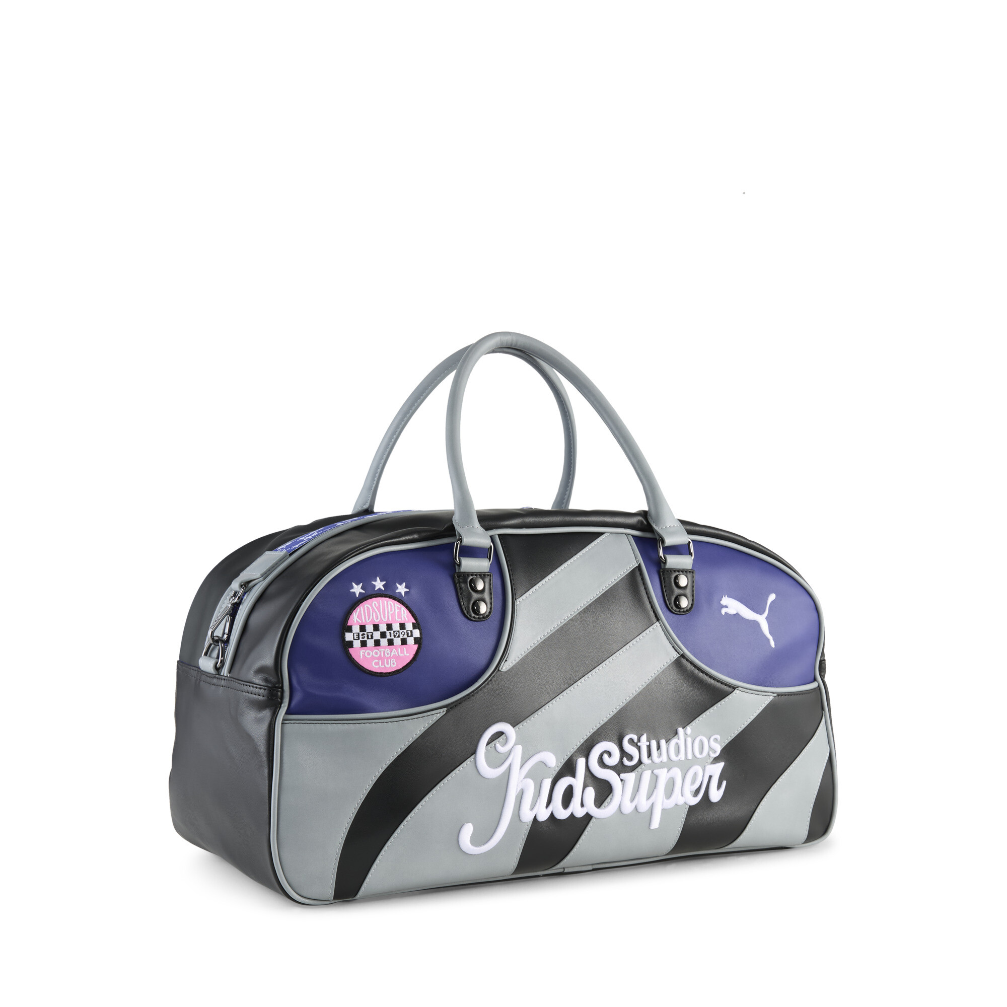 PUMA x KIDSUPER sporttas van 30 liter, Zwart/Grijs