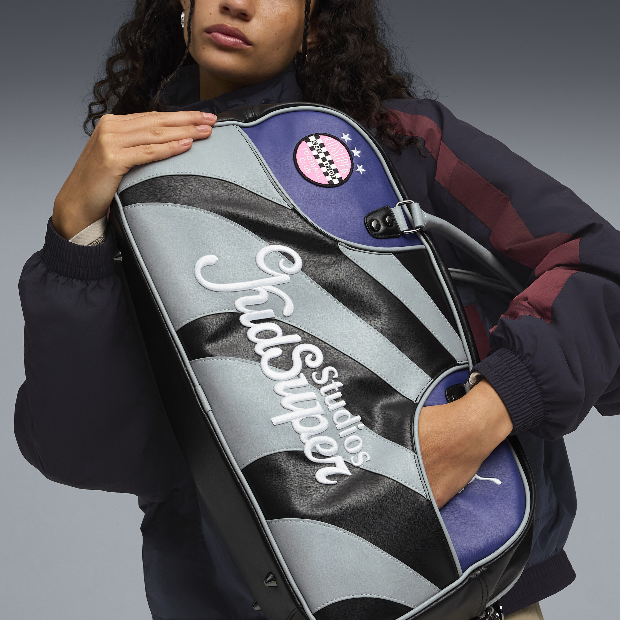 PUMA x KIDSUPER sporttas van 30 liter, Zwart/Grijs thumbnail 8