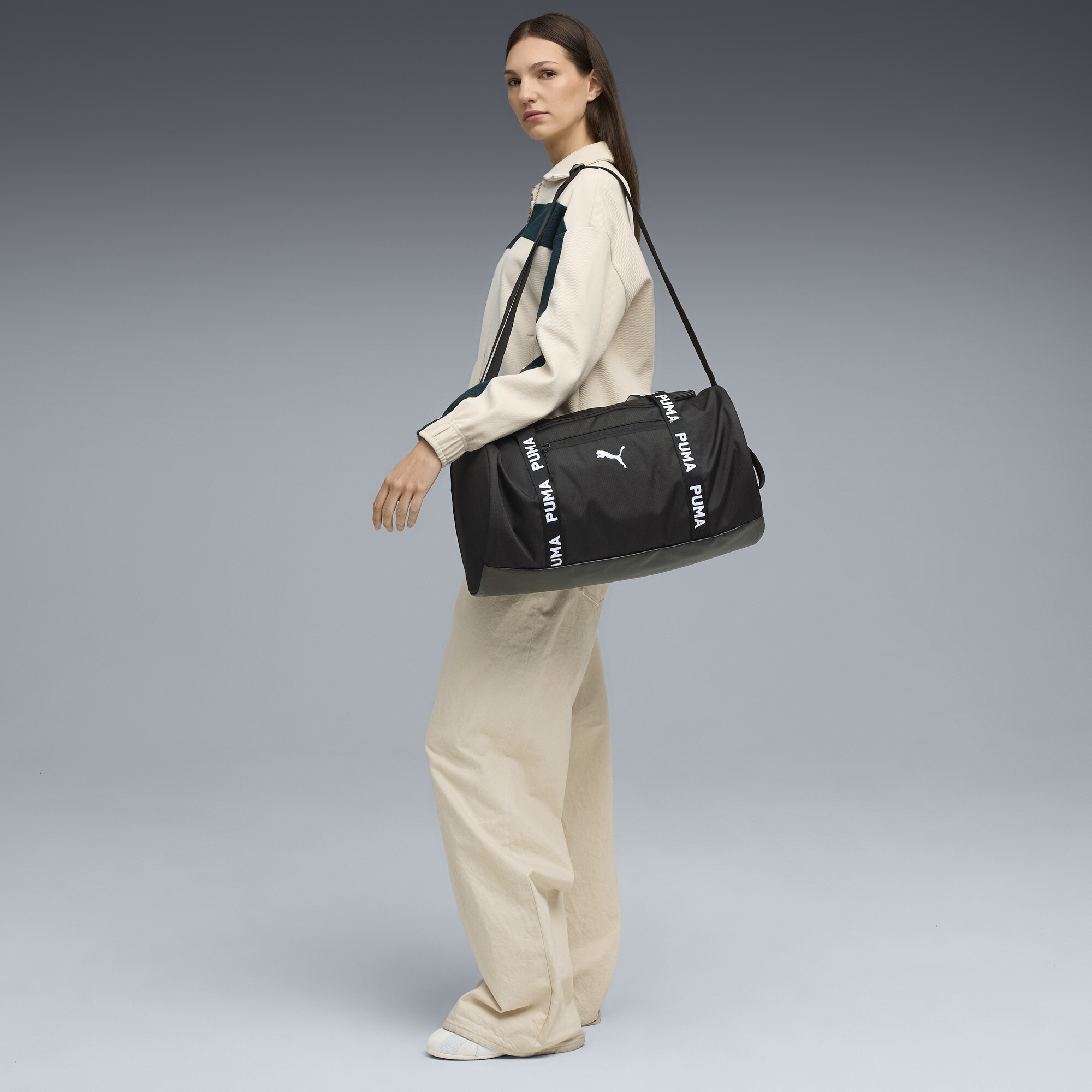 PUMA Essentials Training duffeltas voor Dames, Zwart thumbnail 4