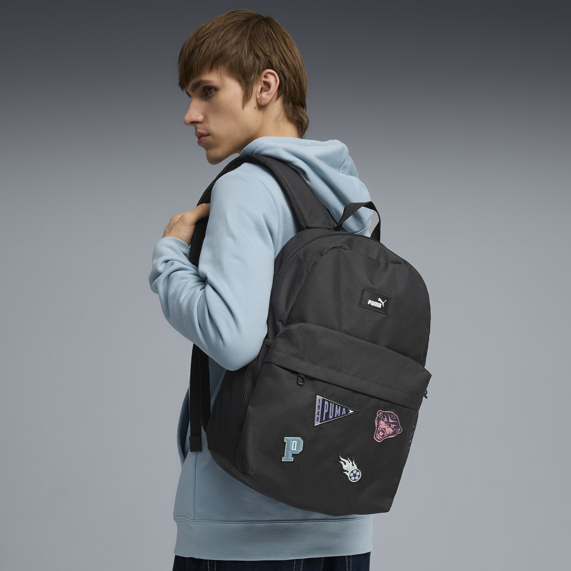 PUMA Phase rugzak met patches, Zwart thumbnail 4