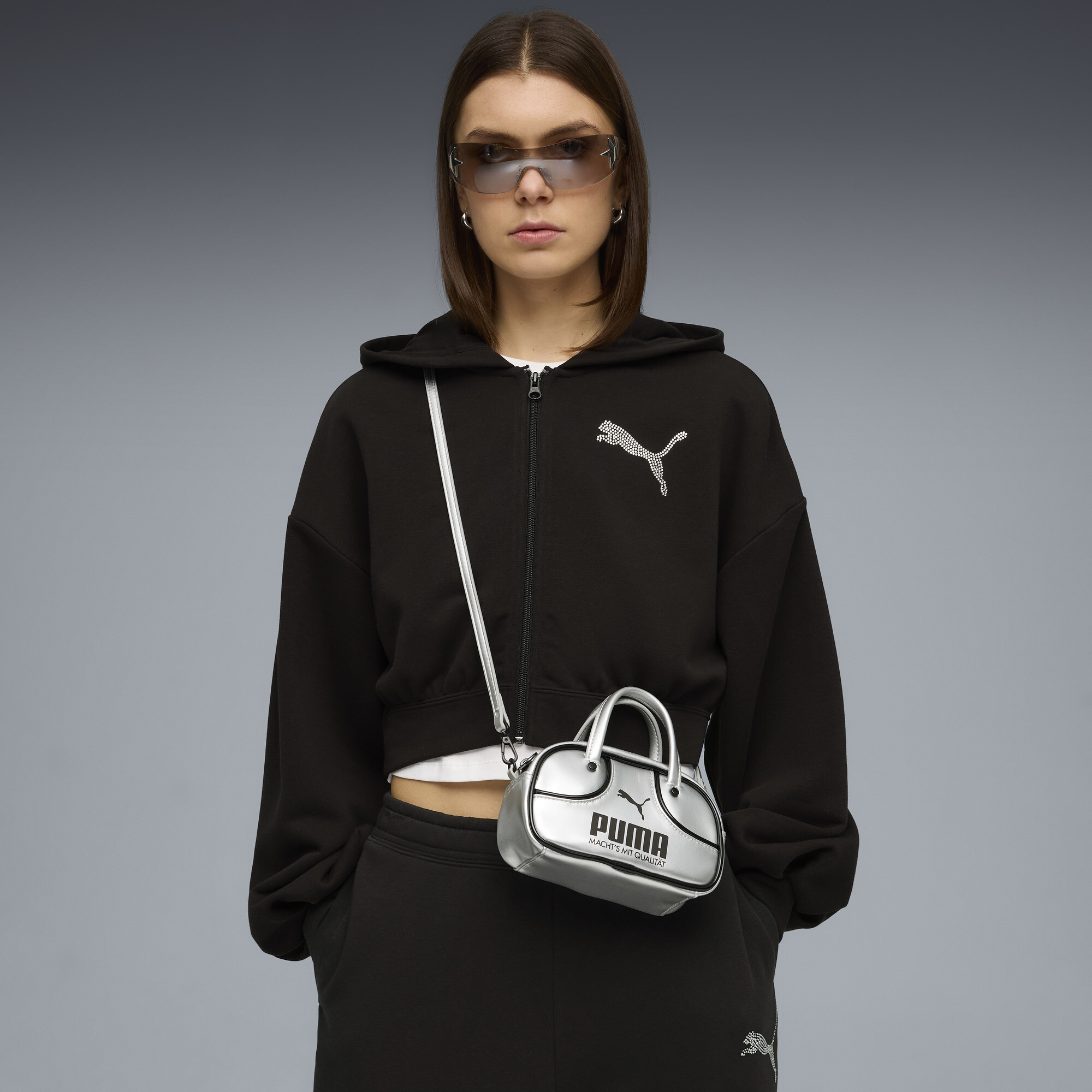 PUMA 1976 Metallic Micro sporttas van 2,5 liter, Zwart/Grijs thumbnail 4