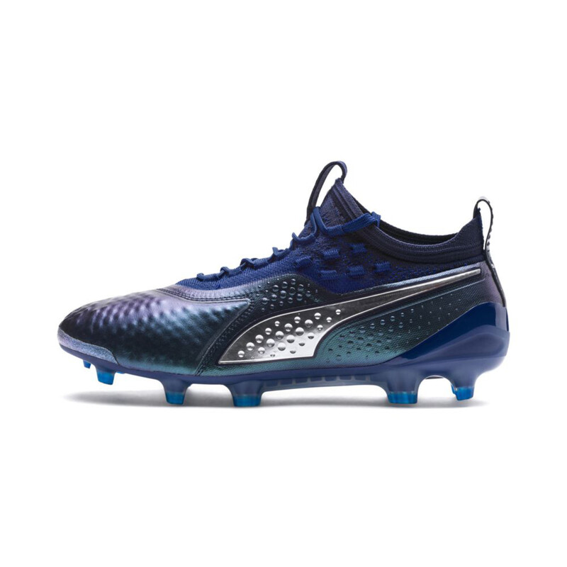 

Men's PUMA ONE 1 Leather FG/AG Football Boots, Black/purple/silver