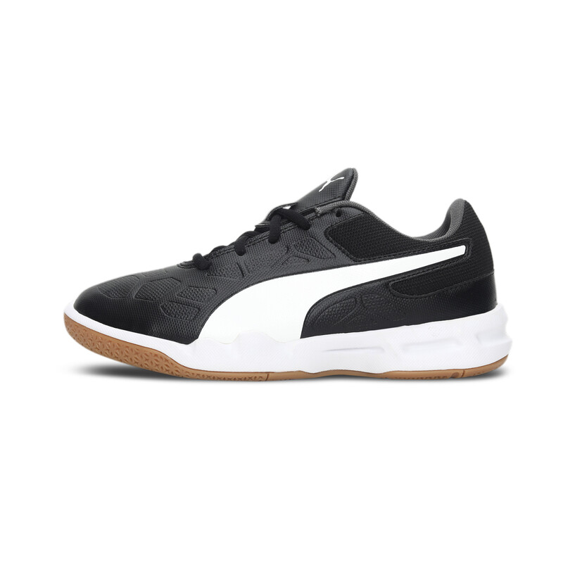 

PUMA Tenaz Kids' Indoor Teamsport Shoes, White/black/gray