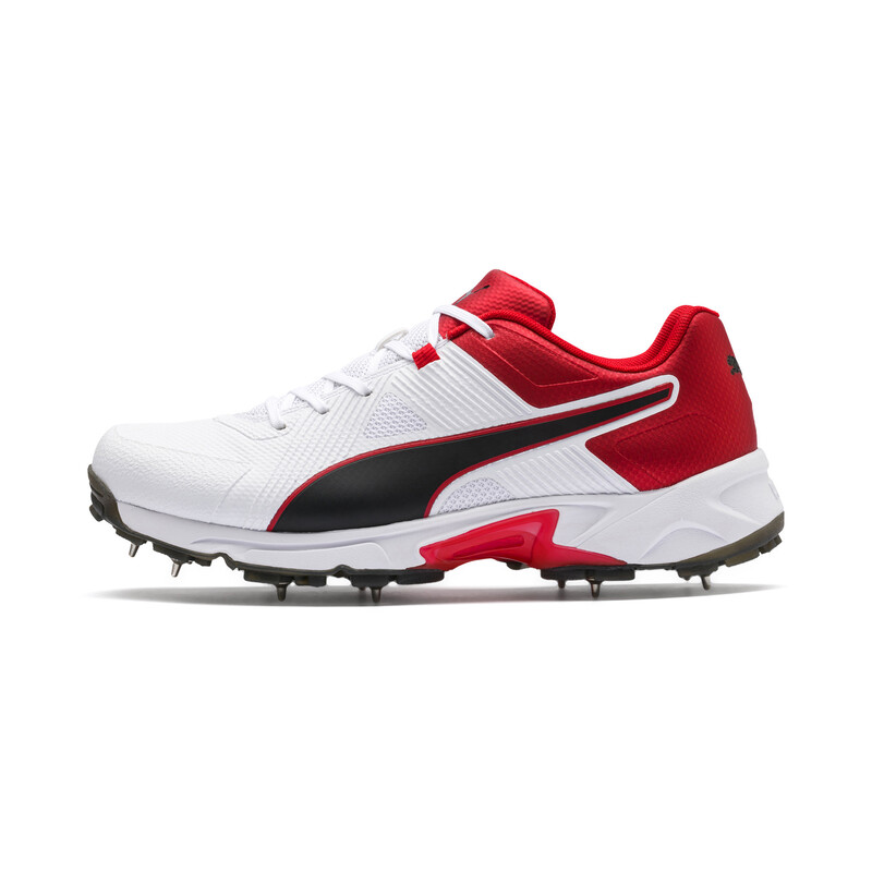

Men's PUMA Spike 19.1 Cricket Shoes, White/black/red