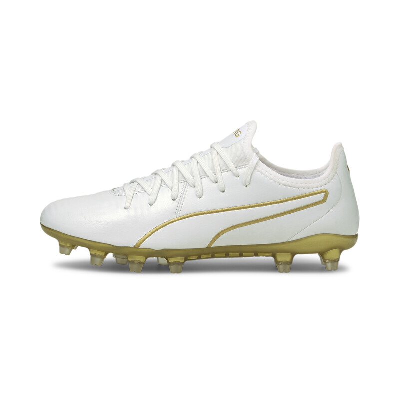 

PUMA KING Pro FG Football Boots Shoes, White/gold