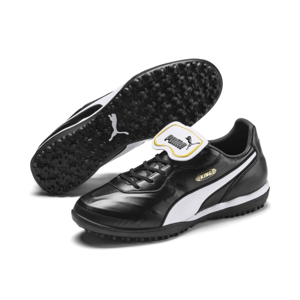 KING Top TT Football Boots, Puma Black-Puma White, large-MEX