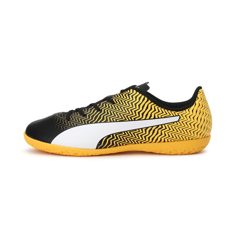 PUMA Rapido II Youth Indoor Turf Football Boots, White/black/yellow