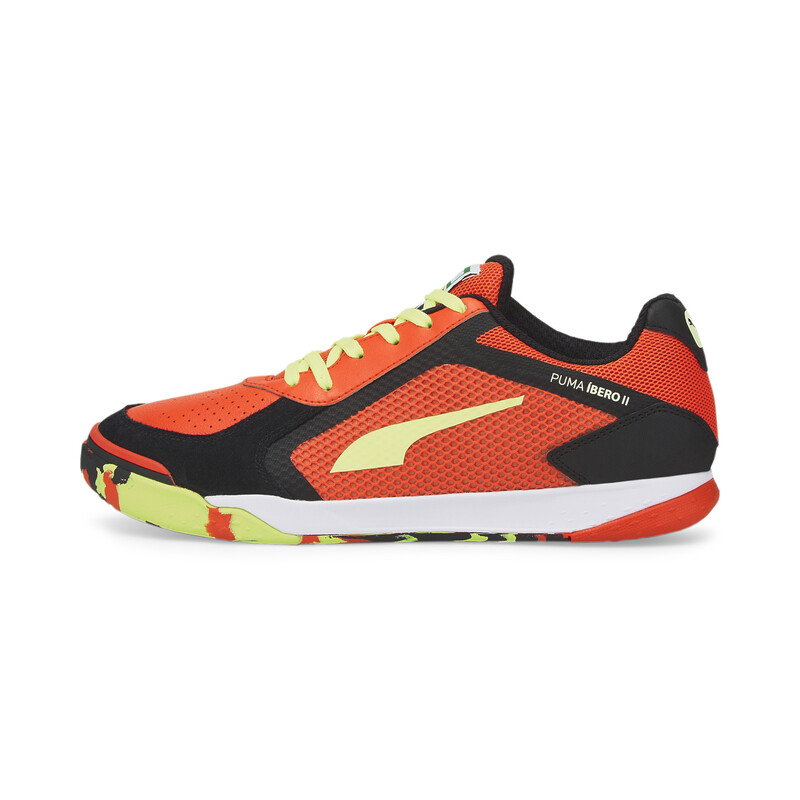 Men's PUMA IBERO II Unisex Indoor Turf Football Boots, Black/red