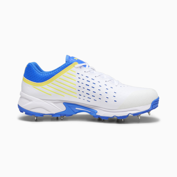 Spike 22.1 Men's Cricket Shoes, PUMA White-Ultra Blue-Yellow Blaze, large-ZAF