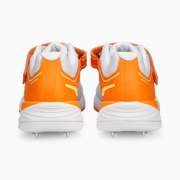 Bowling 22.1 Men's Cricket Shoes, PUMA White-Ultra Orange-Fast Yellow, large-ZAF