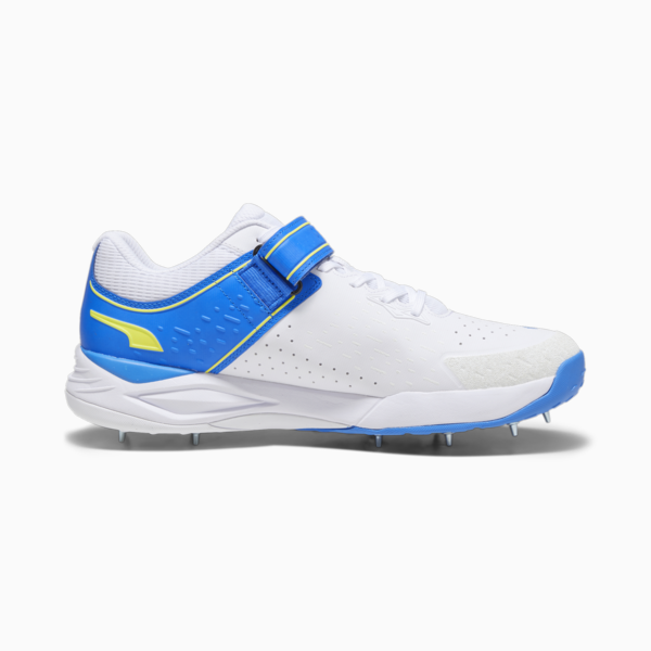 Bowling 22.1 Men's Cricket Shoes, PUMA White-Ultra Blue-Yellow Blaze, large-ZAF