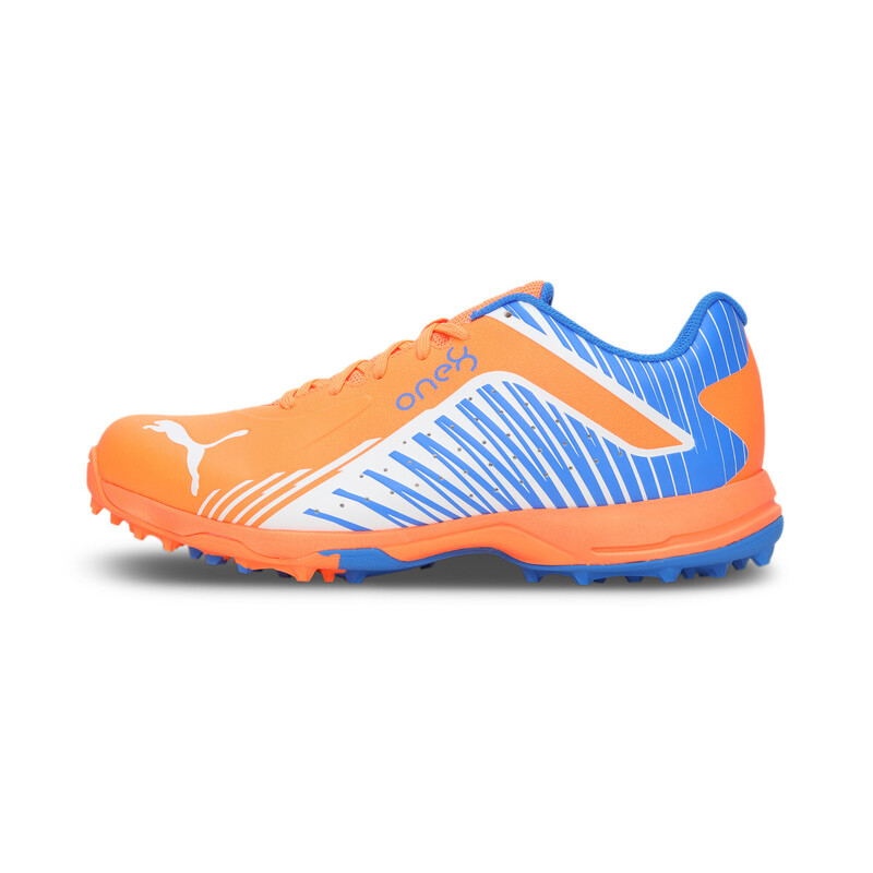 

Men's PUMA X One8 22 FH Rubber Unisex Cricket Shoes, White/black/blue
