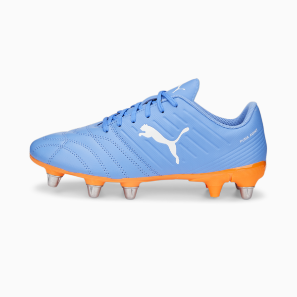 Avant Men's Rugby Boots, Blue Glimmer-PUMA White-Ultra Orange, large-ZAF