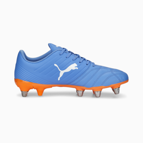 Avant Men's Rugby Boots, Blue Glimmer-PUMA White-Ultra Orange, large-ZAF