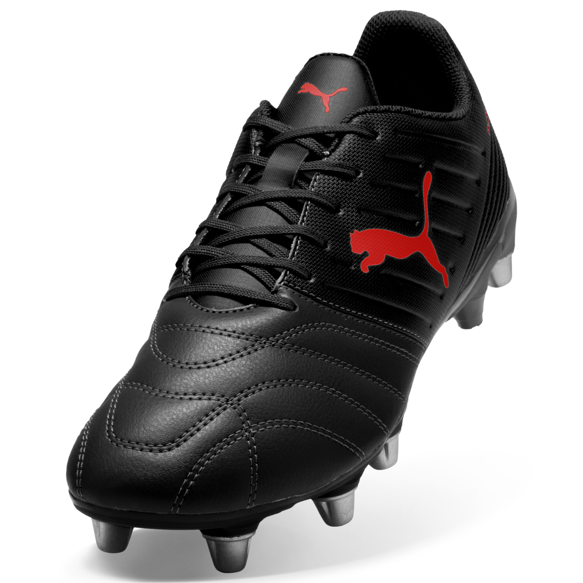 PUMA Avant rugbyschoenen voor Heren, Zwart/Grijs/Rood, Maat 51 thumbnail 2