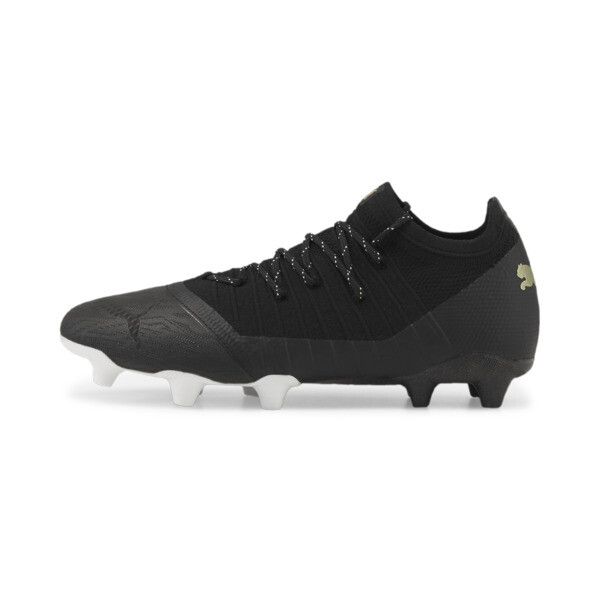 PUMA FUTURE 1.3 Lazertouch FG/AG Men's Soccer Cleats Shoes in Black/Metallic Gold/White - 106786_01