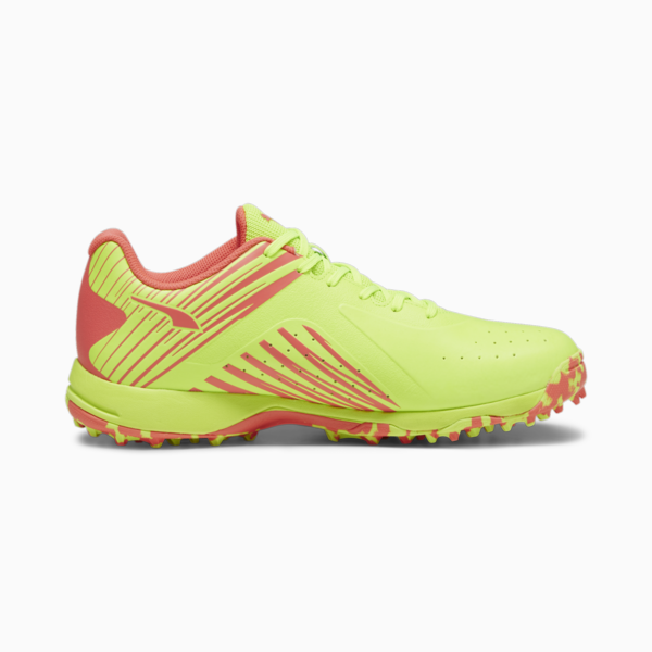 FH Rubber 22 Men's Cricket Shoes, Pro Green-Fire Orchid, large-ZAF