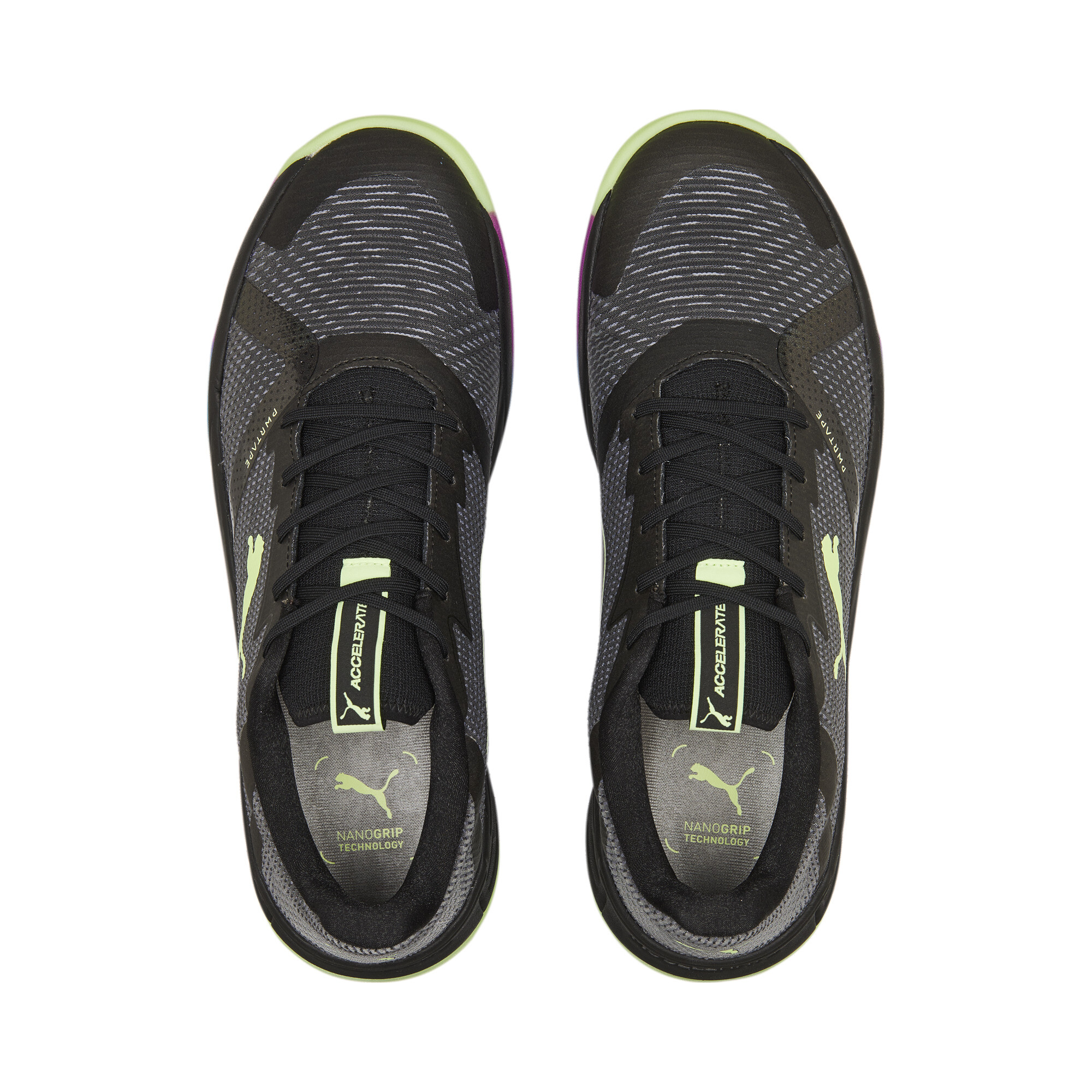 Men's PUMA Accelerate Turbo Nitro II Handball Shoes In Black, Size EU 40.5