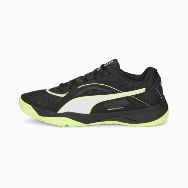 Solarstrike II Indoor Sports Shoes, Puma Black-Puma White-Fizzy Light, large-ZAF