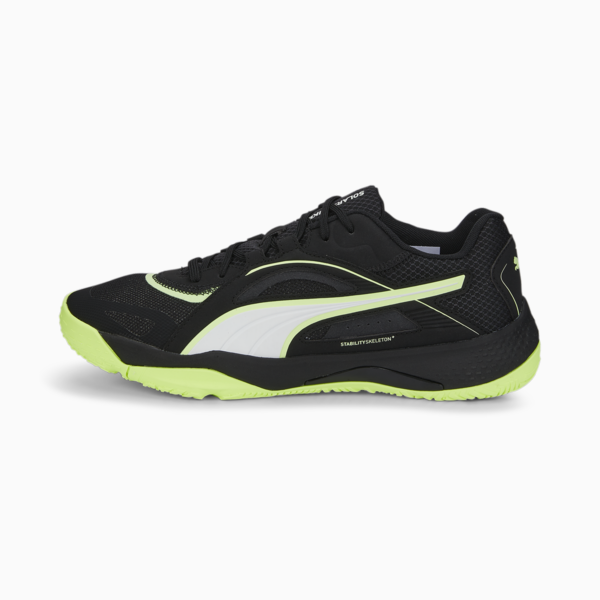 Solarstrike II Indoor Sports Shoes, Puma Black-Puma White-Fizzy Light, large-ZAF