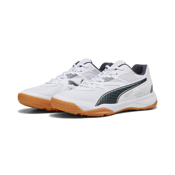 Solarflash II Indoor Sports Shoes, PUMA White-Shadow Gray-Gum, large-ZAF