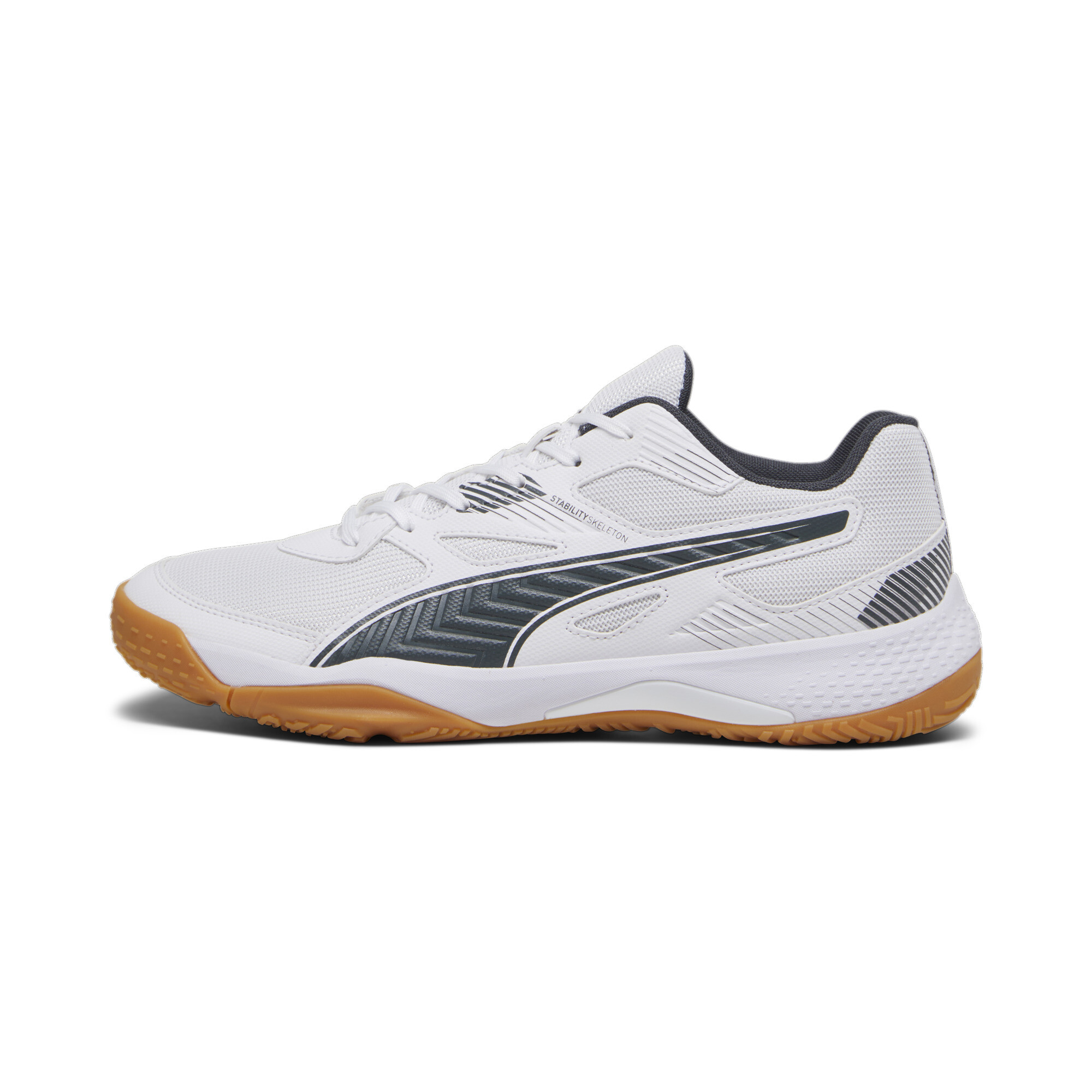 Puma Solarflash II Hallen-Sportschuhe Für Herren | Mit Colorful | White/Shadow Gray/Gum | Größe: 46.5