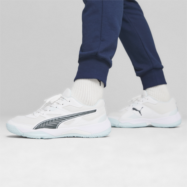 Solarflash II Indoor Sports Shoes, PUMA White-Nitro Blue-Shadow Gray, large-ZAF