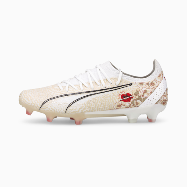PUMA x LIBERTY Ultra FG/AG Football Boots Women, Puma White-Puma Black-Sun Kiss, large-ZAF