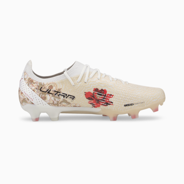 PUMA x LIBERTY Ultra FG/AG Football Boots Women, Puma White-Puma Black-Sun Kiss, large-ZAF