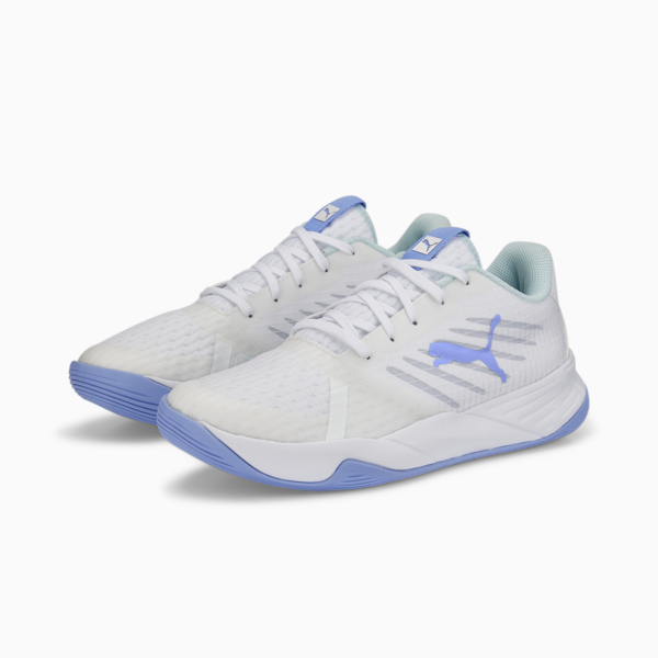 Accelerate Pro II Indoor Sports Shoes Women, Puma White-Nitro Blue-Elektro Purple-Arctic Ice, large-ZAF