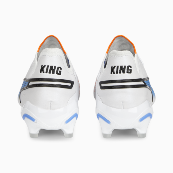 KING ULTIMATE FG/AG Football Boots, PUMA White-PUMA Black-Blue Glimmer-Ultra Orange, large-MEX