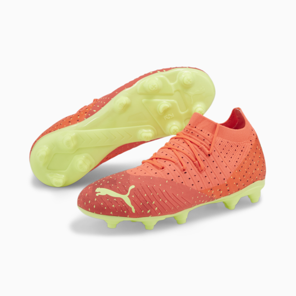 Botines de fútbol FUTURE 3.4 FG/AG juveniles, Fiery Coral-Fizzy Light-Puma Black-Salmon, large-ARG