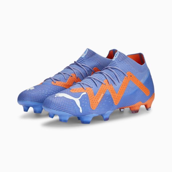 Botines de fútbol FUTURE ULTIMATE FG/AG, Blue Glimmer-PUMA White-Ultra Orange, large-ARG