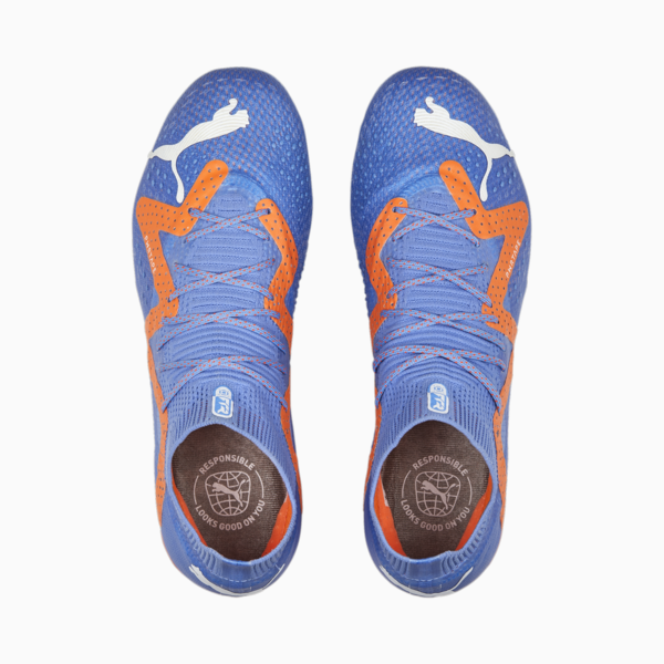 FUTURE ULTIMATE FG/AG Football Boots Women, Blue Glimmer-PUMA White-Ultra Orange, large-ZAF