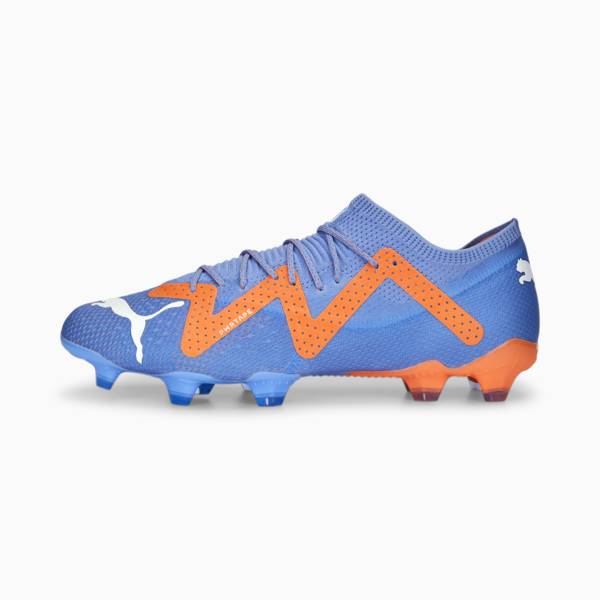 FUTURE ULTIMATE Low FG/AG Football Boots Unisex, Blue Glimmer-PUMA White-Ultra Orange, large-ZAF